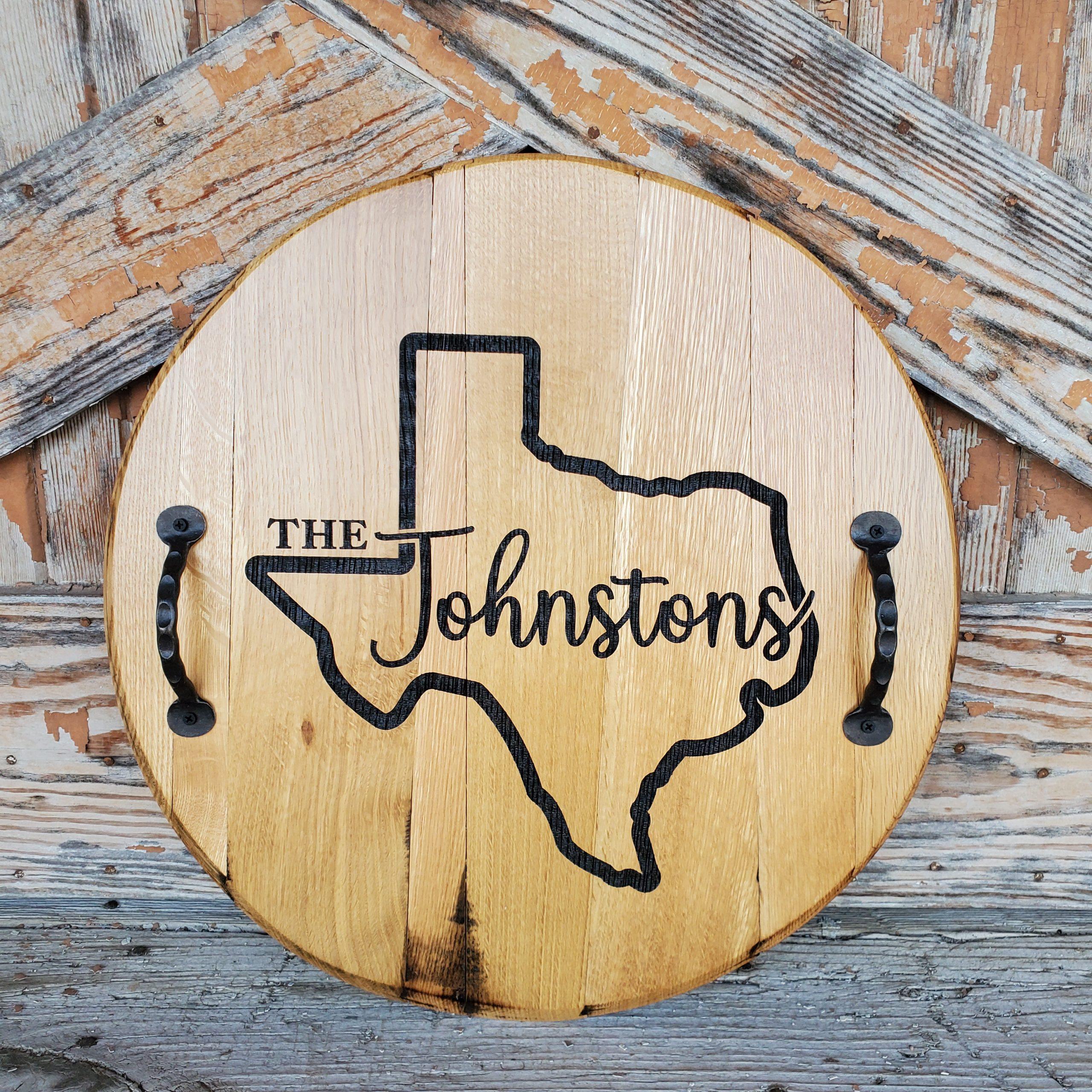 Personalized Bourbon Barrel Lid Sign: Rustic Monogram - Image 10