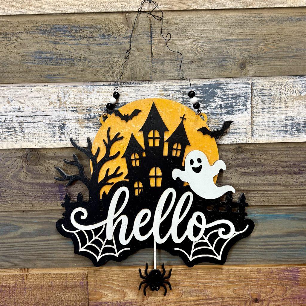 Haunted Hello Door Hanger
