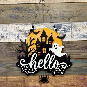 Haunted Hello Door Hanger