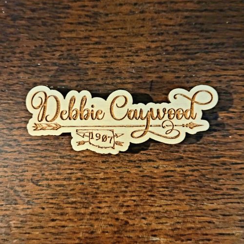 il_fullxfull.5346079186_3uwn.jpg Personalized Wooden Name Tag: Laser Engraved Magnetic Badge