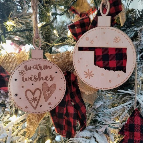 il_fullxfull.5740689488_fut3.jpg Personalized State Buffalo Plaid Christmas Ornament: Engraved Home Wooden Ornament