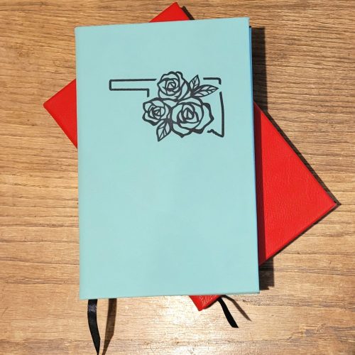 il_fullxfull.5743056504_1l2c.jpg Personalized Leatherette Journal: Engraved State & Roses, Custom Name