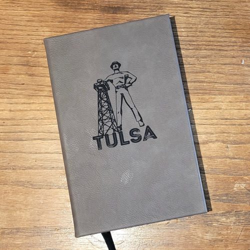il_fullxfull.5743940706_7ar2.jpg Personalized Leatherette Tulsa Golden Driller Journal: Custom Engraved