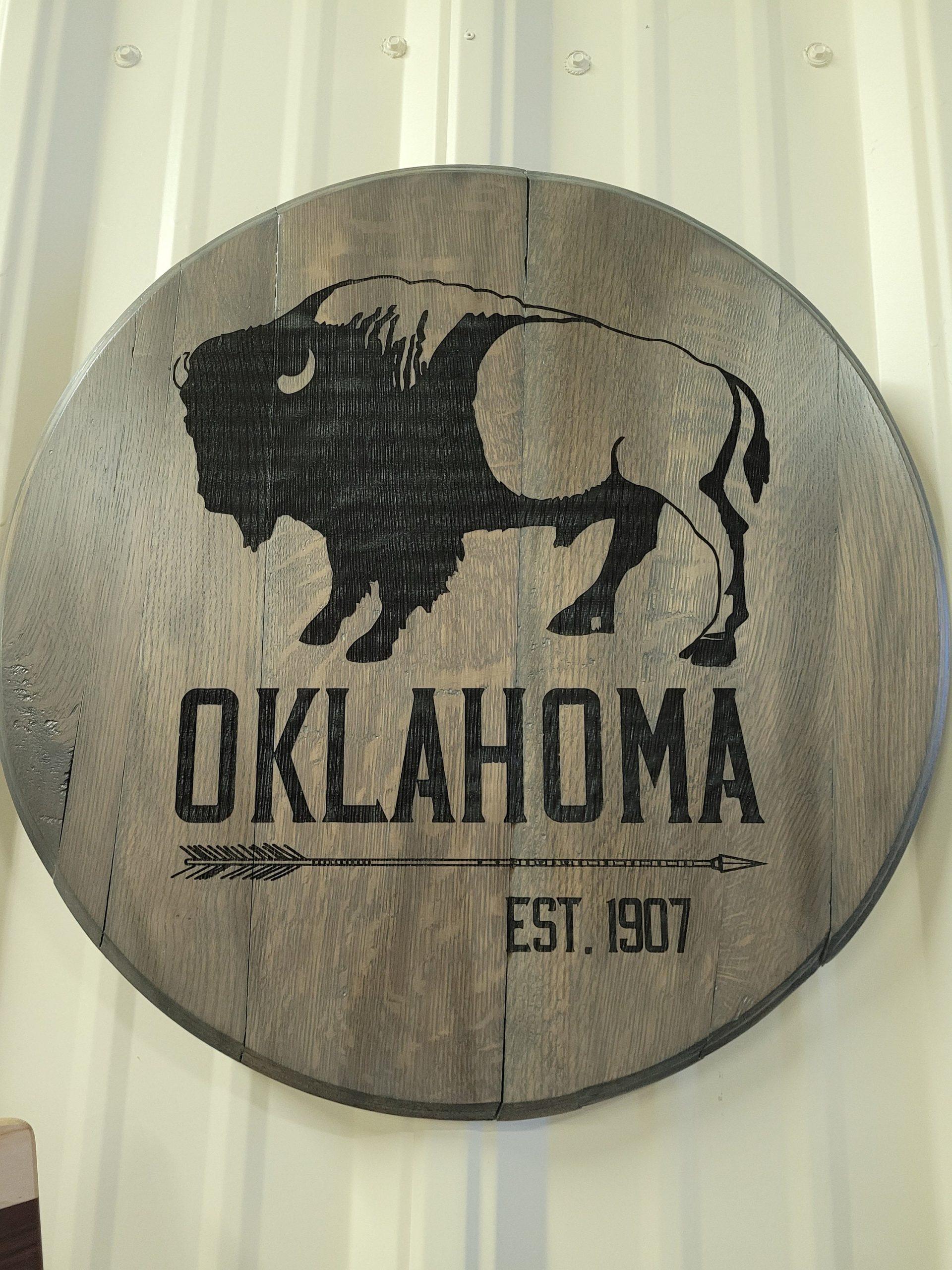 Personalized Bourbon Barrel Lid Sign: Rustic Monogram - Image 7