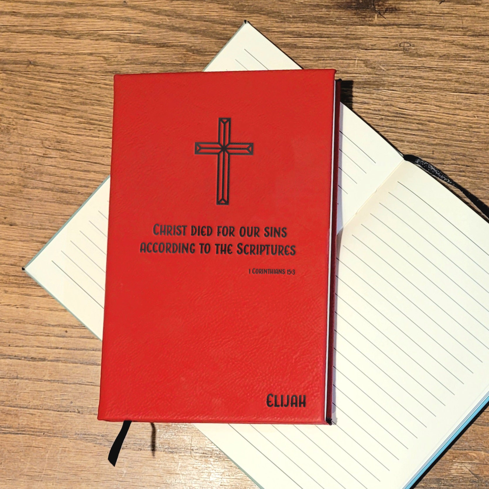 Personalized Cross Journal: Christian Bible Verse Notebook Gift - Image 5