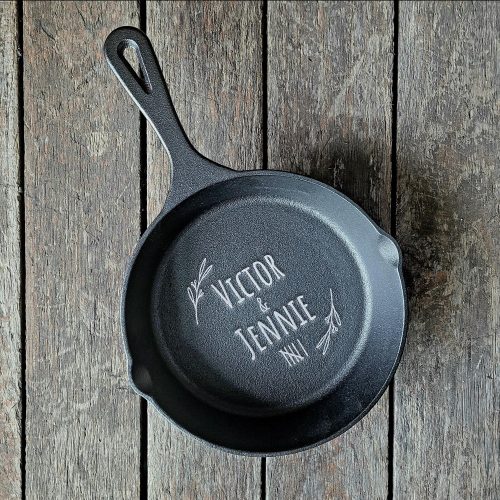il_fullxfull.6216149368_td8l.jpg Personalized Cast Iron Skillet, Custom Engraved 8-Inch Traditional 6th Anniversary Gift