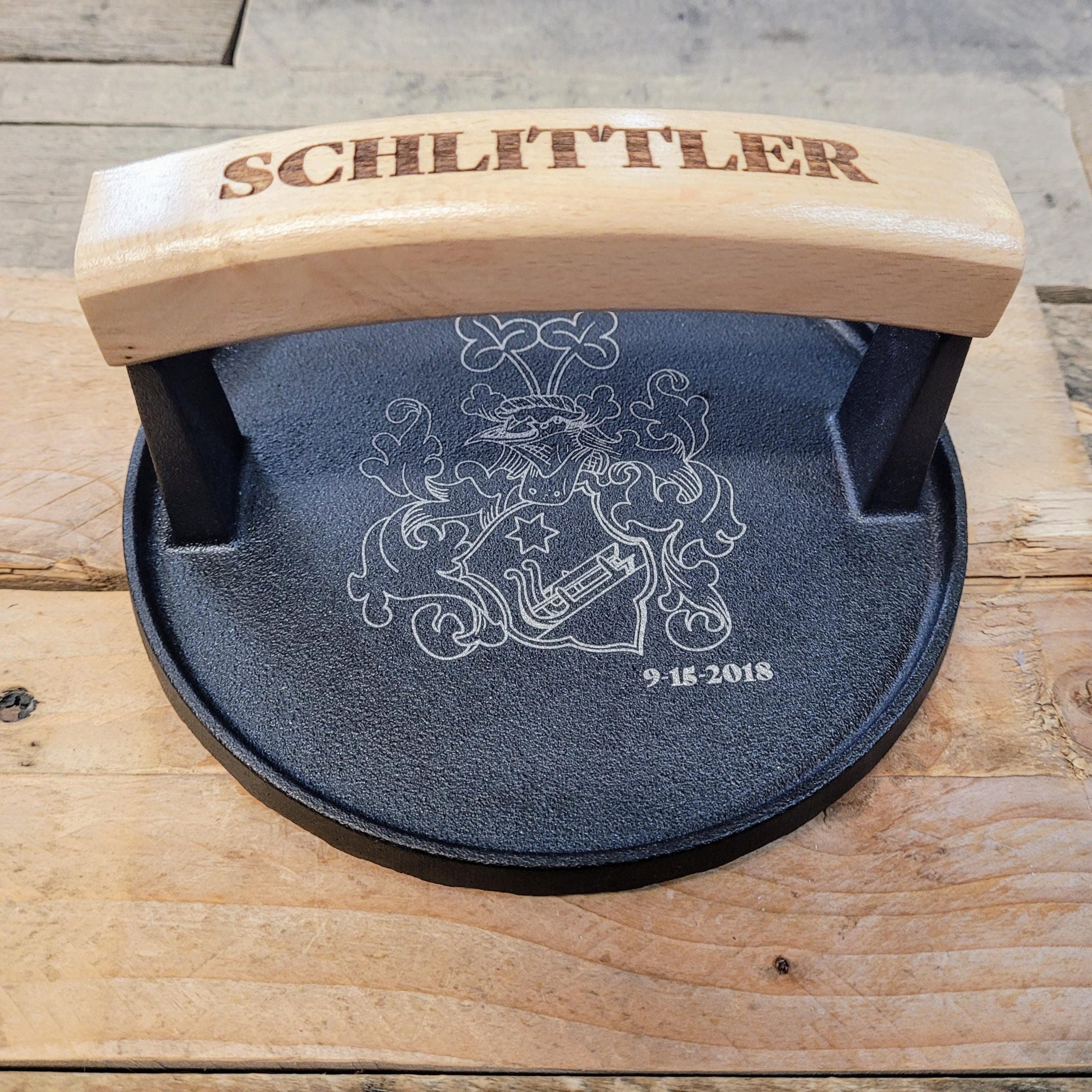 Personalized Cast Iron Burger Smasher: Engraved Grilling Anniversary Gift - Image 9