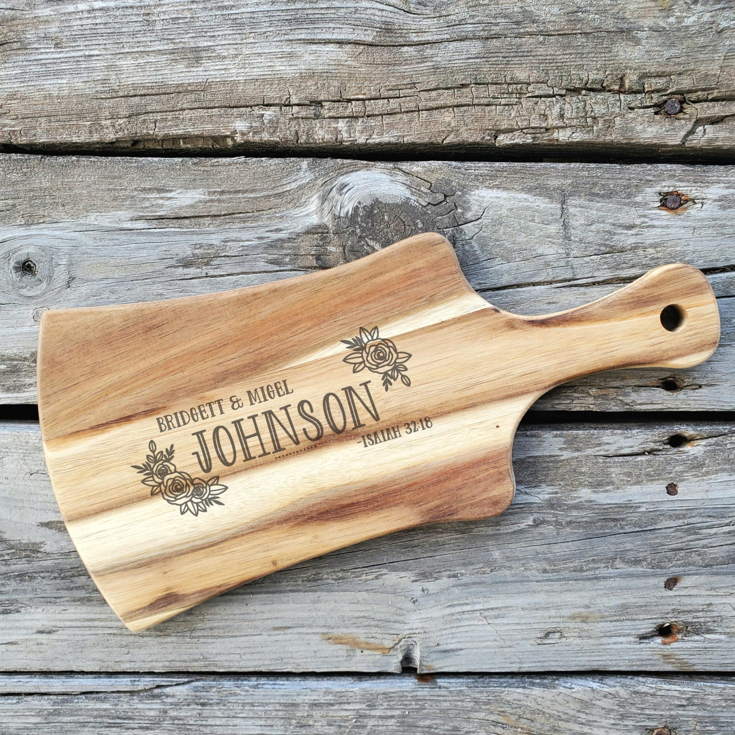 Personalized Acacia Wood Serving Board: Engraved Anniversary Gift - Image 9