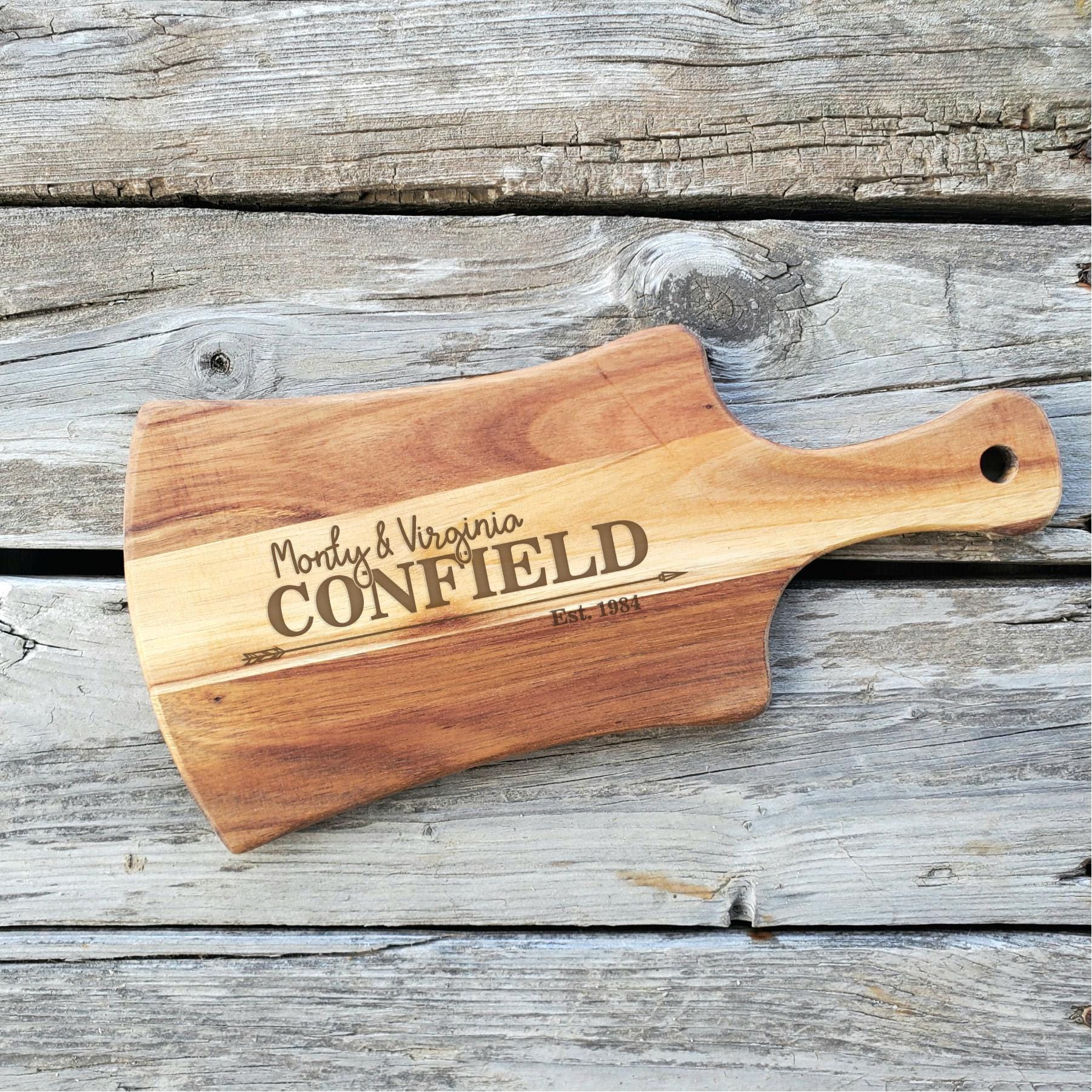 Personalized Acacia Wood Serving Board: Engraved Anniversary Gift - Image 5