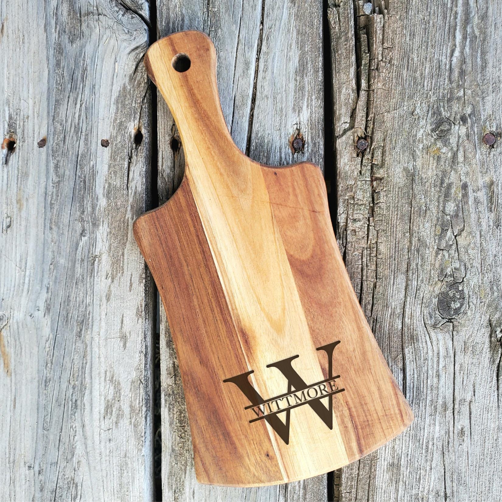 Personalized Acacia Wood Serving Board: Engraved Anniversary Gift - Image 2