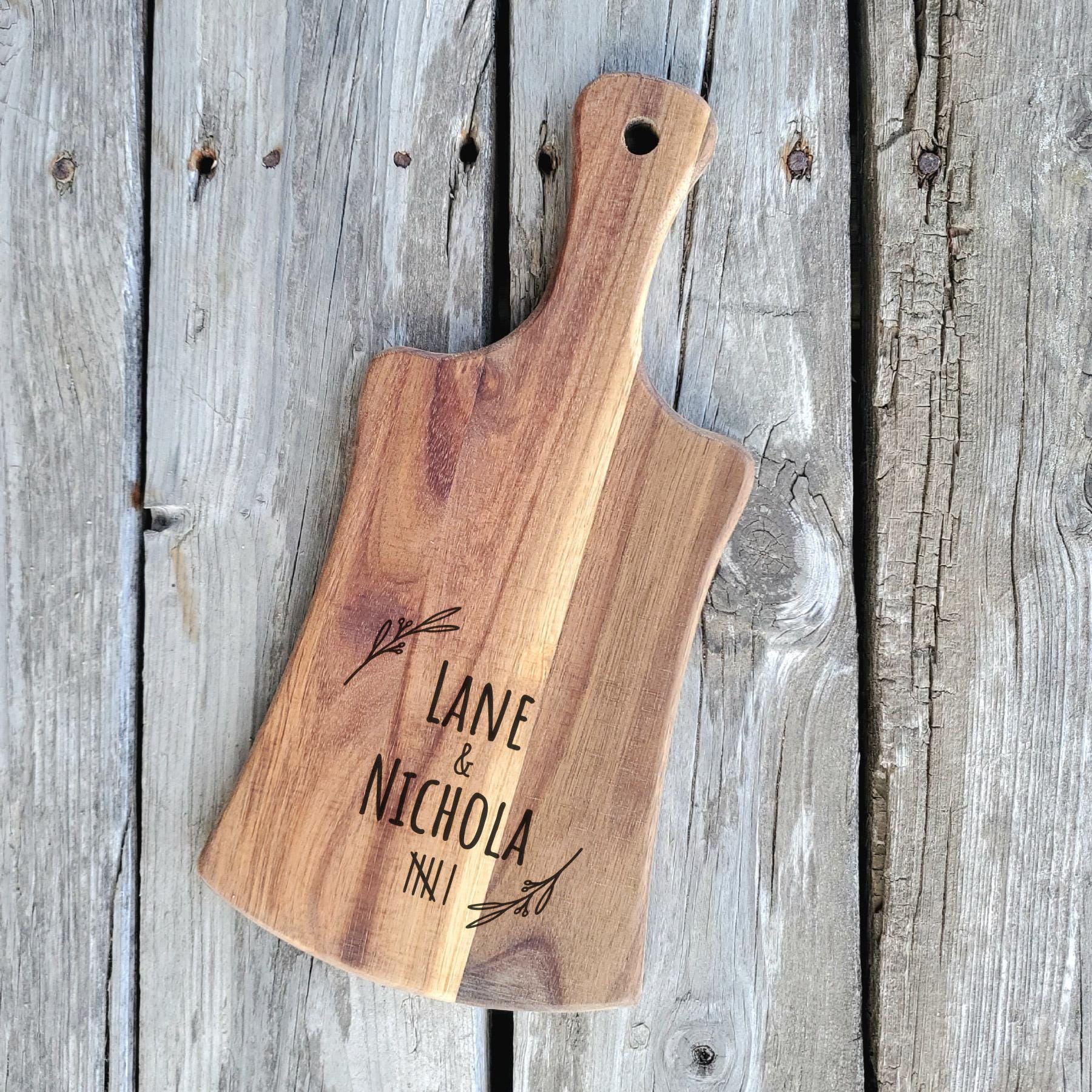Personalized Acacia Wood Serving Board: Engraved Anniversary Gift - Image 8