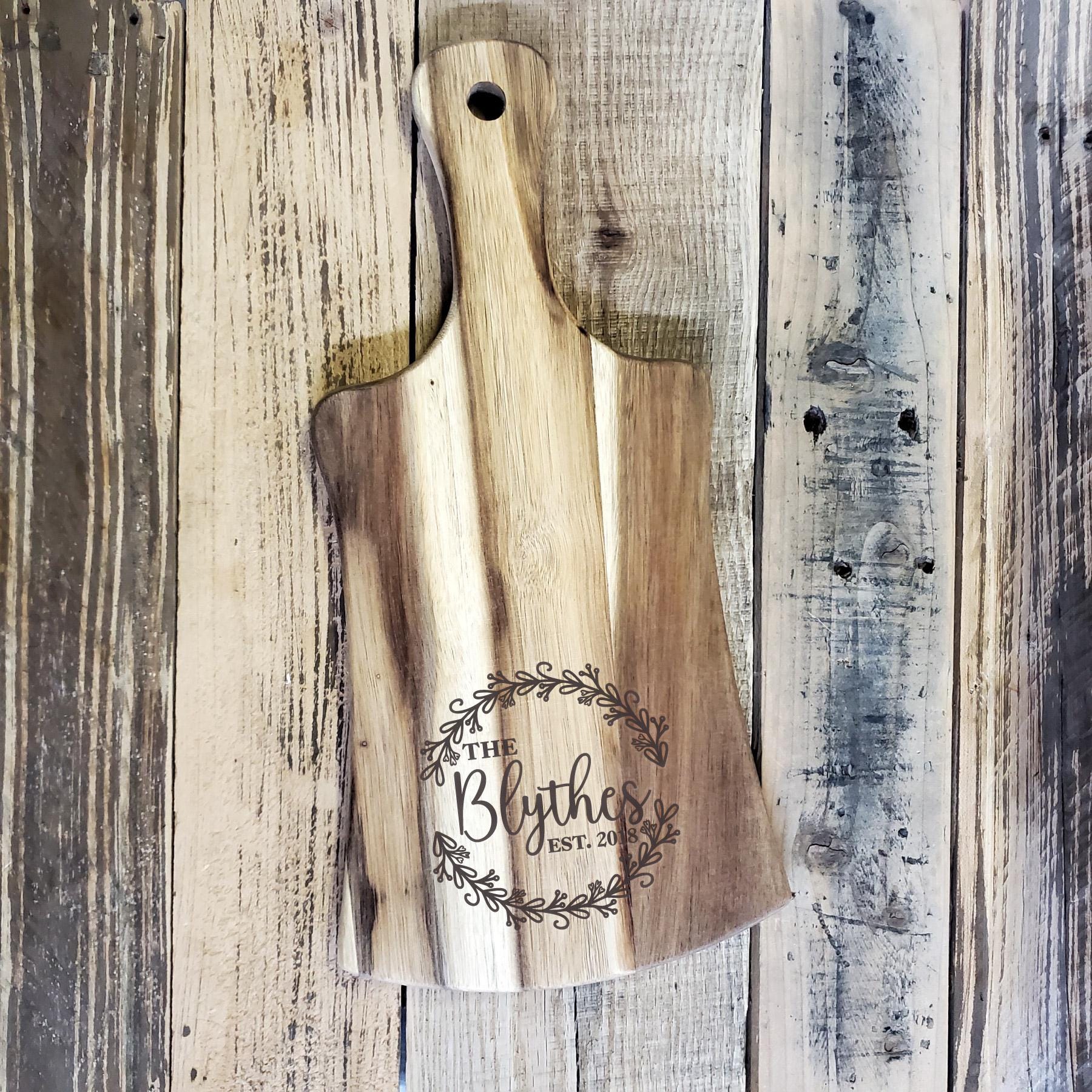 Personalized Acacia Wood Serving Board: Engraved Anniversary Gift - Image 3