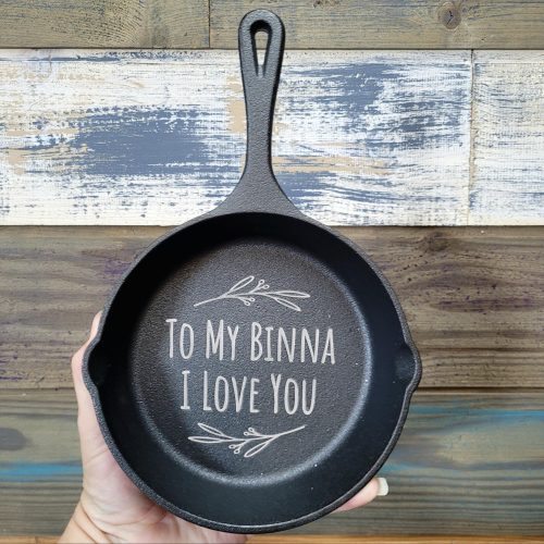il_fullxfull.7247602800_cn0q.jpg Personalized Cast Iron Skillet - 6 Inch - Engraved 6h Anniversary Gift
