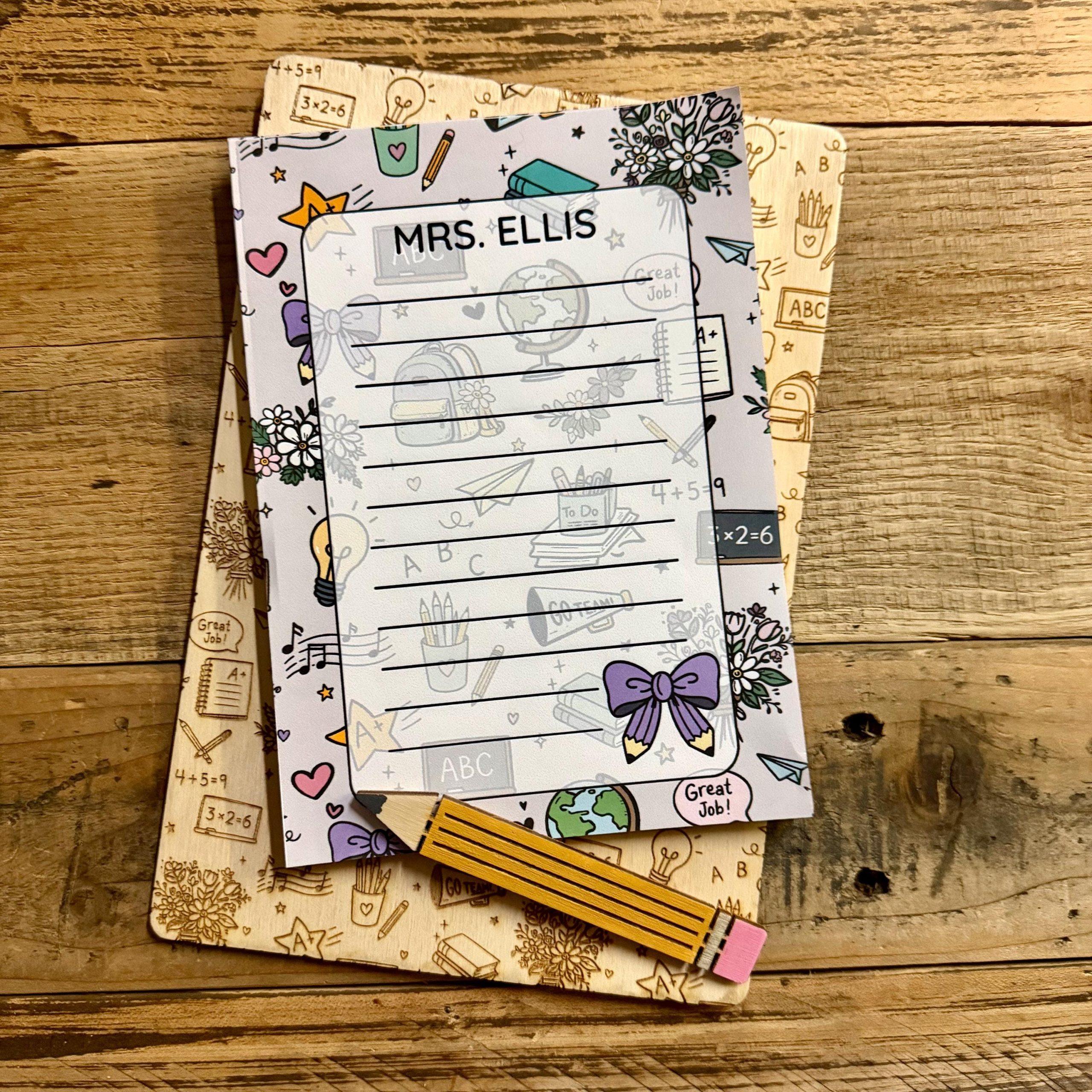 Personalized Teacher Clipboard: 5x7 Wooden Notepad Gift - Image 3